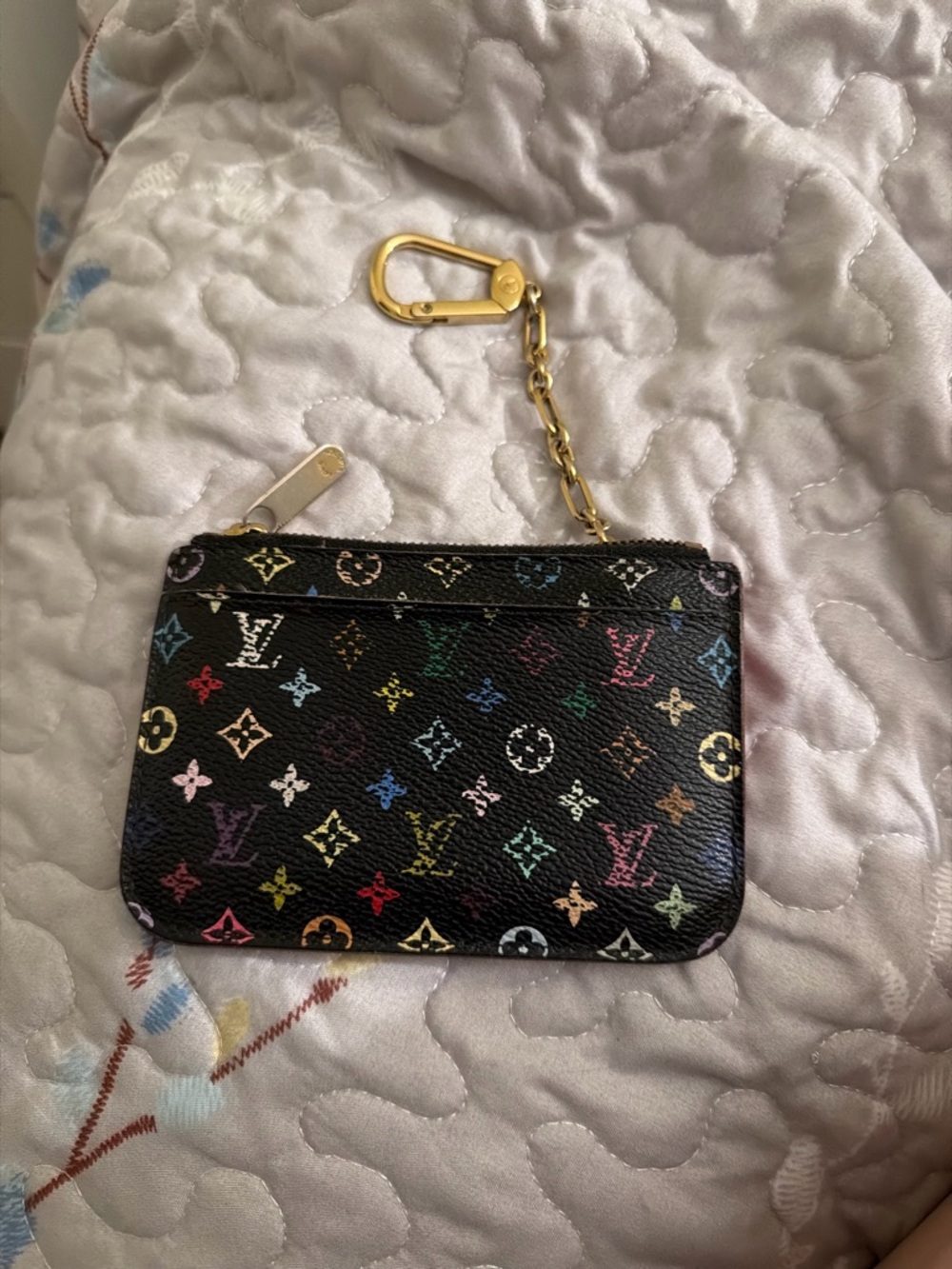 Louis Vuitton Black Multicolor Monogram Key Coin Pouch with Gold Hardware - Picture 2 of 2